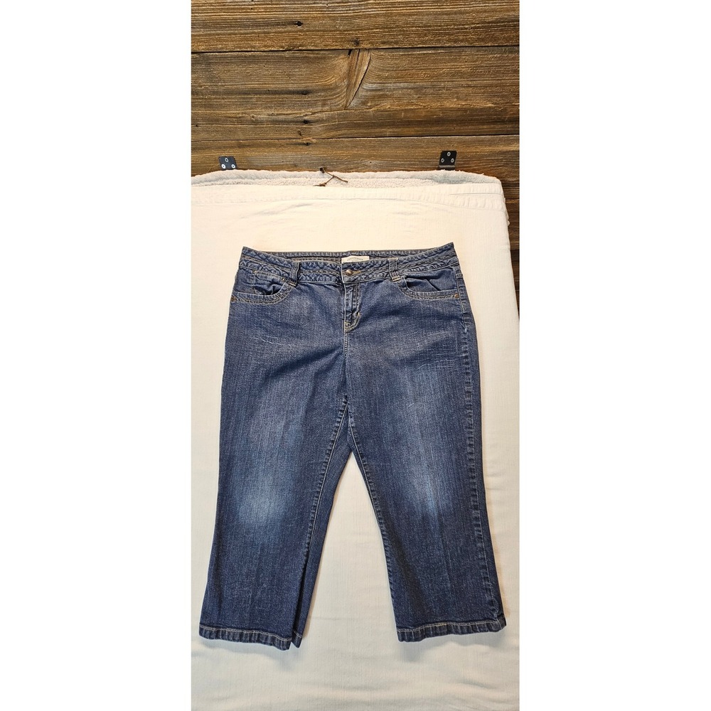 Canyon River Blues Womens Denim Capris Medium Wash Size 18 Cropped Jeans